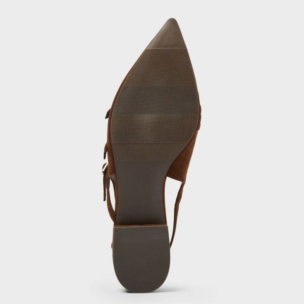 Open Box - A New Day - Women's Twiggy Multi Buckle Mini Heel Flats with M Brown - Picture 4 of 4
